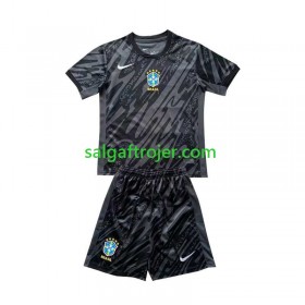 Brasilien Copa America Fodboldtrøjer Målmand Børn Udebanesæt 2024 Kort ærmer